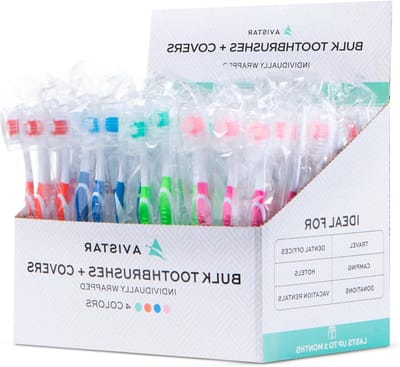 Wegwerp Tandenborstels - Reis Tandenborstels - Hygiënisch Gebruik - Individueel Verpakt - 104 Stuks - 4 Kleuren