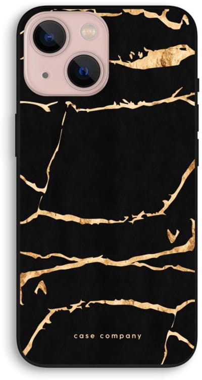 Case Company® - Hoesje geschikt voor iPhone 13 mini hoesje - Gouden marmer - Biologisch Afbreekbaar Telefoonhoesje - Bescherming alle Kanten en Schermrand