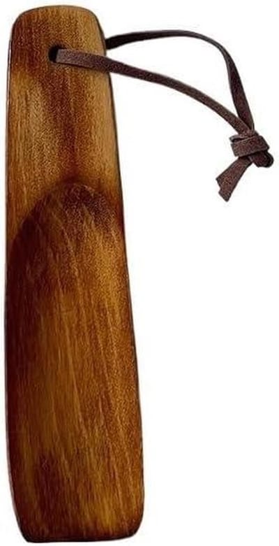 Houten Schoenlepel - Mini Schoenhelper - Schoenen Aantrekken - Ergonomisch Ontwerp - Compact Formaat - Houtkleur