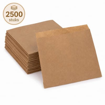 2500x Snack zakje kraft vetvrij papier BIO - hamburger zakje - hip broodje festival themaparty festival carnaval