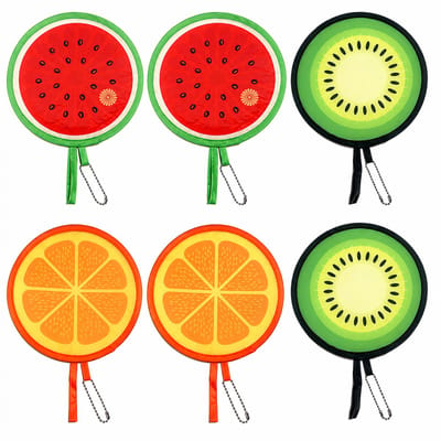 6 Stuks Opvouwbare Handwaaiers - Fruit Design Waaiers - Ronde Handwaaier voor Festivals, Zomerfeesten en Bruiloften - Zomerse Decoratie