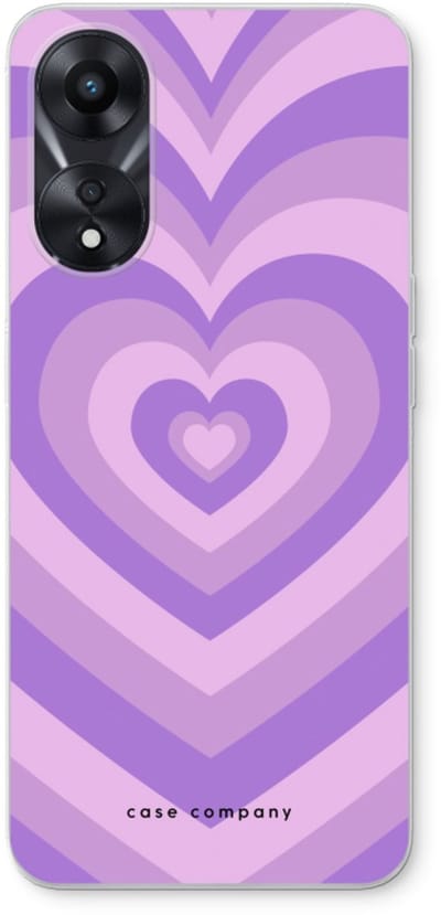 Case Company® - Hoesje geschikt voor Oppo A78 5G hoesje - Hart Paars - Soft Cover Telefoonhoesje - Bescherming aan alle Kanten en Schermrand