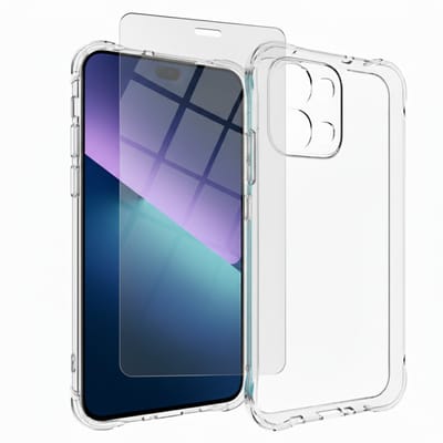 Hoesje + Glas Geschikt voor OnePlus 15 - Transparant - Casemania Anti-shock Back Cover met 1x Tempered Glazen Screenprotector - Extra Stevig Val en Stootbescherming Telefoonhoesje
