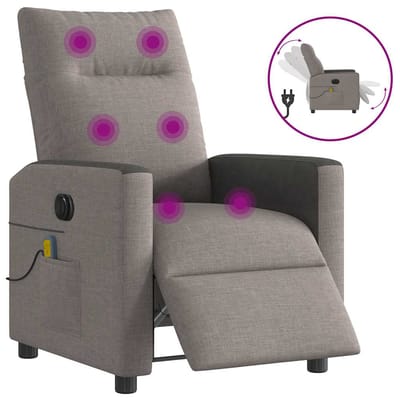 vidaXL - Massagestoel - elektrisch - verstelbaar - stof - taupe