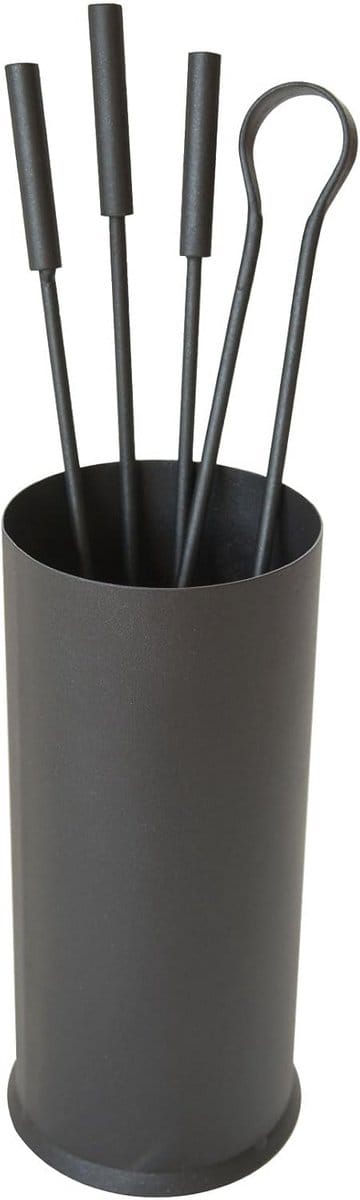Moderne accessoireset voor open haard met smeedijzeren gereedschap