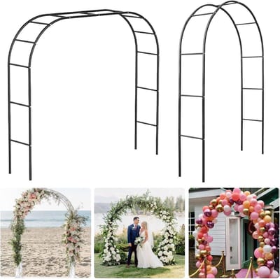 Huwelijksboog Metaal - Tuinprieel Klimplanten - Ceremonies Aankleden - Gepoedercoat Duurzaam - 230 cm Hoog - Wit