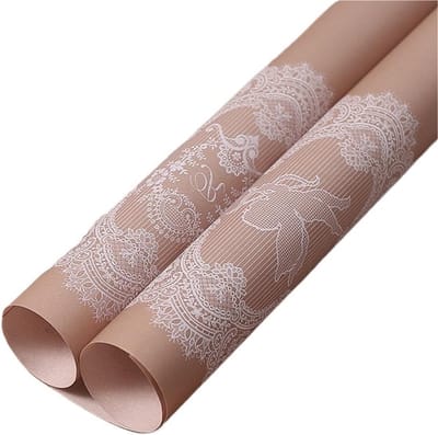 Inpakpapier Rol - Boeketmateriaal Ambacht - Cadeaus Versieren - Handgemaakt Patroon - 53 cm x 6 yard - Bruin