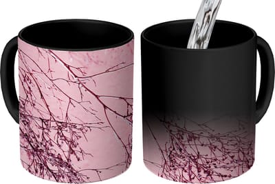 Magische Mok - Foto op Warmte Mokken - Koffiemok - Bloemen - Takken - Zomer - Magic Mok - Beker - 350 ML - Theemok