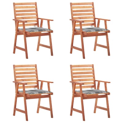 vidaXL - Tuinstoelen - 4 - st - met - kussens - massief - acaciahout