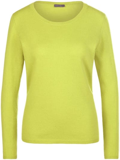 Trui scheerwol en kasjmier ronde hals Van Peter Hahn groen
