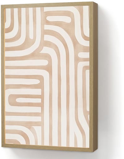 Wandlamp 40x60 cm - Oplaadbaar - Aardetinten - Labyrintpatroon - Wandlampen binnen woonkamer - Slaapkamer lamp - Decoratieve nachtlamp - Vloerlamp draadloos