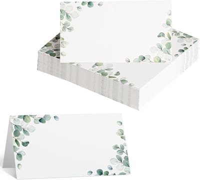 100 stuks plaatskaarten, gevouwen naamkaarten, zitplaatsingslabels, formele naamhouder voor tafelinstelling, feestreceptie, voor bruiloft, verjaardag, banket, etentje