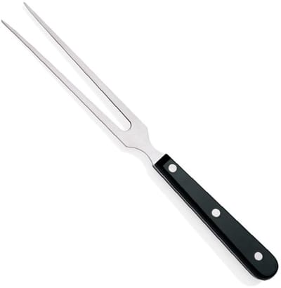 Dailygoods- Serveervork Lichtgewicht - Vleesvork Roestvrij Staal - Grillvork met Lange Greep - Duurzaam Bakeliet - Compact en Eenvoudig te Vervoeren