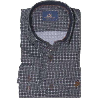 Eden Valley - Lange mouw overhemd - Heren - 3XL - MidGrijs - Katoen - 515041 Modern fit