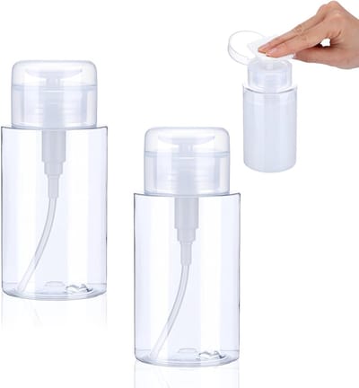 Pompdispenser voor nagellakverwijderaar, 200 ml lege fles voor make-up, transparante flacon en handige pompfunctie
