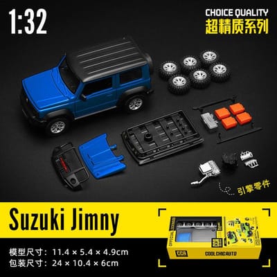 Ongeveer 1:32 Suzuki Jimny 4e Jb64/Jb74 Doe-het-zelf Off-Road Gemodificeerde Kit Versie Legering Metaal Diecast Modelauto Huisdecoratie Desktop Cadeau black