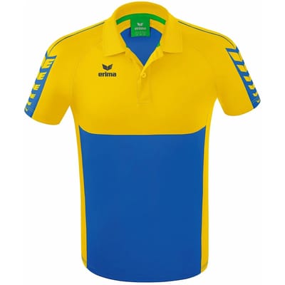 Erima Six Wings Polo Heren - Geel / New Royal | Maat: S