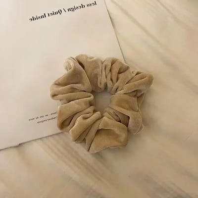 Winter Pluche Zachte Effen Kleur Scrunchie voor Vrouwen Vintage Elasticiteit Elastiekjes Strikjes Paardenstaart Haarbanden Hoofddeksel abrikoos