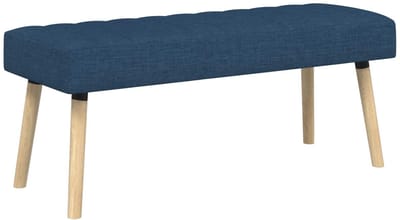 vidaXL - Kanaalgeplooide - Bank - Blauw - 110 - x - 40 - x - 46 - cm - Stof