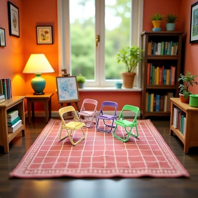 Mini Opvouwbare Stoelen - Poppenhuis Meubels - Poppenhuis Decoratie - Dubbel Doel - 90 X 18 Millimeters - Multicolor