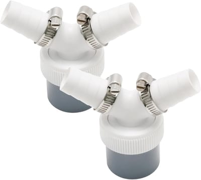 2 Stuks Afvoeradapter voor Wasmachine en Vaatwasser, Y-Adapter 18-24 mm met 40 mm Afvoer en Slangklem