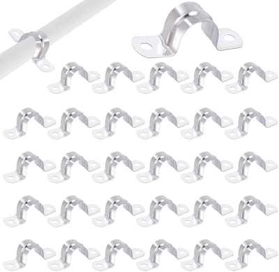 Dailygoods- Buisklemmen 30 stuks - Bevestigingsklemmen - Roestvrij Staal A2 - U-vormig ontwerp - Corrosiebestendig - Voor buizen 21 mm - Bevestigingsklem