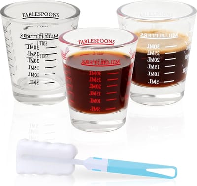 Set van 3 kleine 30ml maatbekers voor espresso, cocktails en dranken - ideaal voor whisky, tequila en koffie