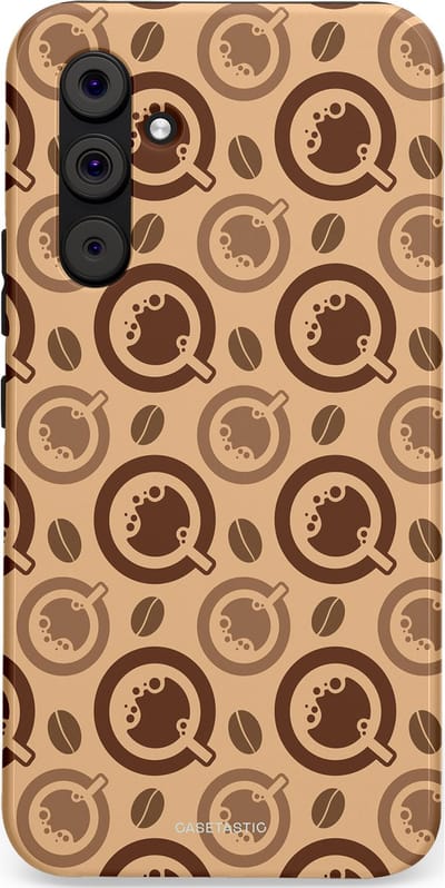 Casetastic Hoesje Geschikt voor Samsung A54 (5G) - Stijlvolle Beschermende Duo-layer Case - Cappuccino Ontwerp