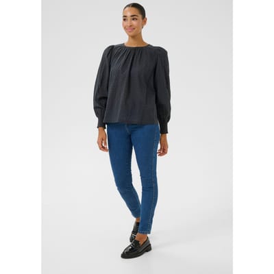 Blouse met lange mouwen Regular fit Black