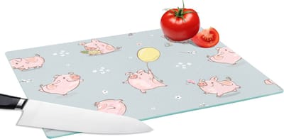Glazen Snijplank - 39x28 - Patronen - Varkens - Ballonnen - Snijplanken Glas