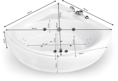 SPALINA - Whirlpool bad - Maldives Jets, 135 x135 x54 cm, Wit