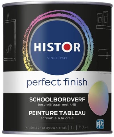 Histor Perfect Finish Schoolbordverf - Perfecte Dekking - Camouflerend - Mat Effect - 1L - Zwart
