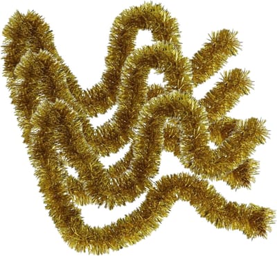 Gerimport Kerstslingers - 3x stuks - glitter goud - folie lametta - 180 x 7 cm - kerstboom versiering/guirlandes