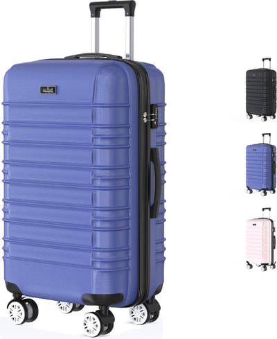 Voyagoux® AVALON - Reiskoffer Medium - 71L - Koffers - Reiskoffer met wielen - Blauw -TSA Slot
