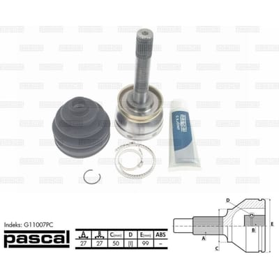 Homokineet reparatie set, aandrijfas PASCAL G11007PC