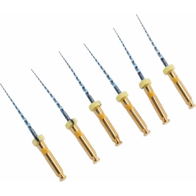 6 stuks F1 Endodontische Kanaalvijlen Rekbaar Metaal Draagbaar Roestvrij Endodontisch Vijlset Goudkleurig 0,98 inch 21mm / 0.83in