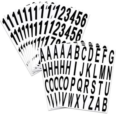 Dailygoods - 500 stuks brievenbus, cijferstickers, zelfklevende vinyl letters, cijferkit voor postbus, borden, auto's, thuisadresnummer (zwart, 76 mm)