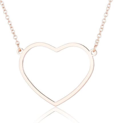 24/7 Jewelry Collection Hart Ketting - Rosé Goudkleurig