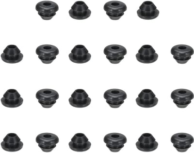 Siliconen rubber afdichtingen 22 stuks, 3/16" (5mm) boorgat, 1/8" (3mm) binnen diameter voor irrigatiesystemen en brandwand afdichting, zwart