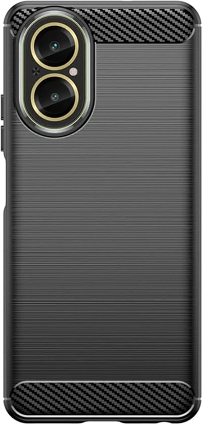 Hoesje geschikt voor Realme C67 4G - Techsuit Carbon Silicone Back Cover - Zwart