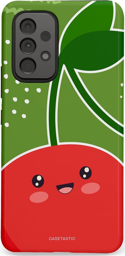 Casetastic Hoesje Geschikt voor Samsung A53 - Stijlvolle Beschermende Duo-layer Case - Kersenkus