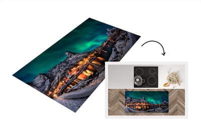 Keukenloper - Loper keuken - Noorderlicht - IJsland - Sneeuw - 120x60 cm - Keukenloper vinyl