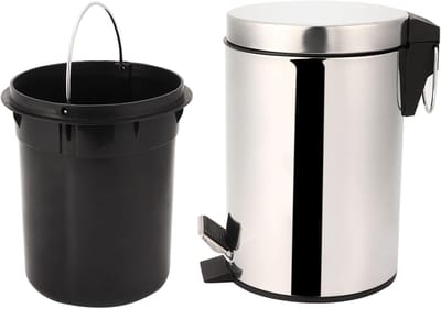 Unyqoos® Roestvrijstalen pedaalprullenbak met 3 liter capaciteit voor elke kamer