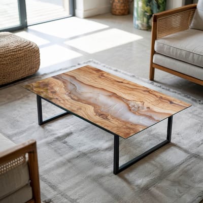 Coloray Tafelblad - Glazen Blad - 120x80 cm - Beige - Rechthoek Glazen Tafelblad - Tuintafelblad - Tafelblad Buiten - Tafelblad Voor Buiten - Buiten Tafelblad woonkamerdecoratie