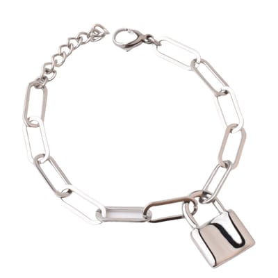 Lovelockers® | Armband | Slotje | Schakel Ketting | Paperclip Schakel | Stainless Steel | Zilver Kleurig