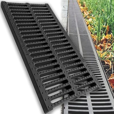 Afvoer Rooster - Buiten Goot - Terras Draineren - Composiet Hars Materiaal - 50 x 20 cm - Zwart