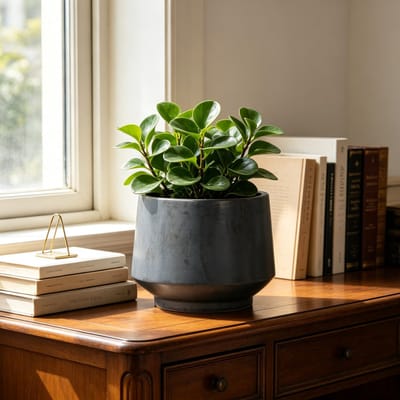STILVORA Bloempot – Handgemaakt En Ademend – Ø 28 cm – Keramiek – Antiek Zwart – Voor Binnen En Buiten – Met Afwateringsgat