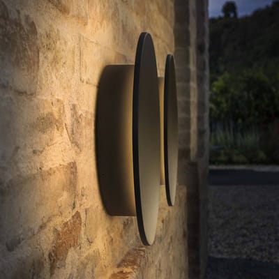 IDEAL LUX LED buiten wandlamp Punto zwart Ø 30 cm