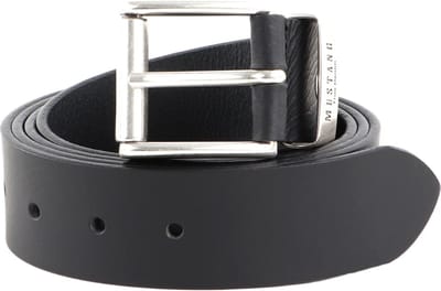 MUSTANG Leren Riem Leather Belt 40mm W125 Black Zwart