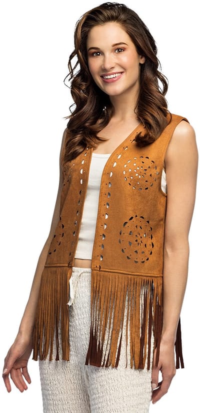 Boland - Gilet Willow (M/L) - Volwassenen - Hippie - Festival - Flower power - 70s - Carnaval